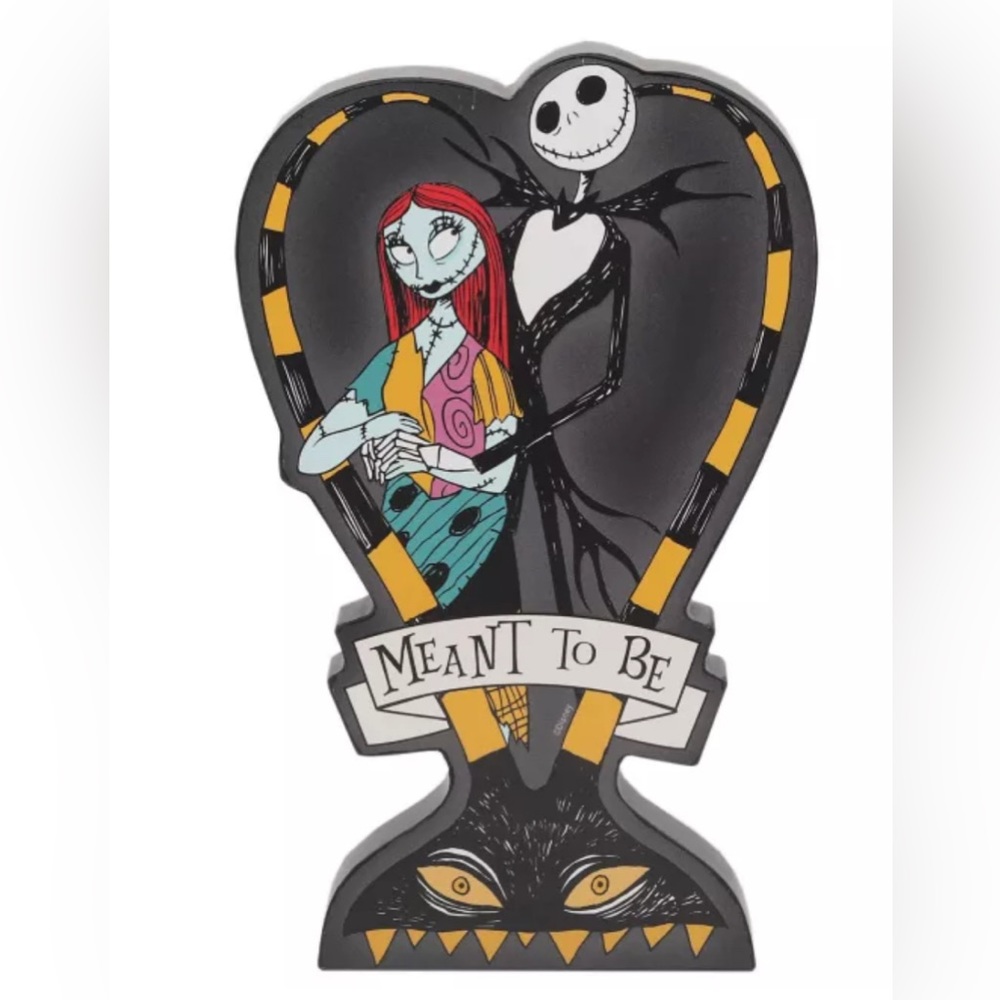 Nightmare Before Christmas Meant To Be Wood Sign Tabletopper